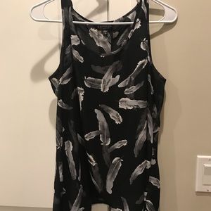 Feather split back blouse